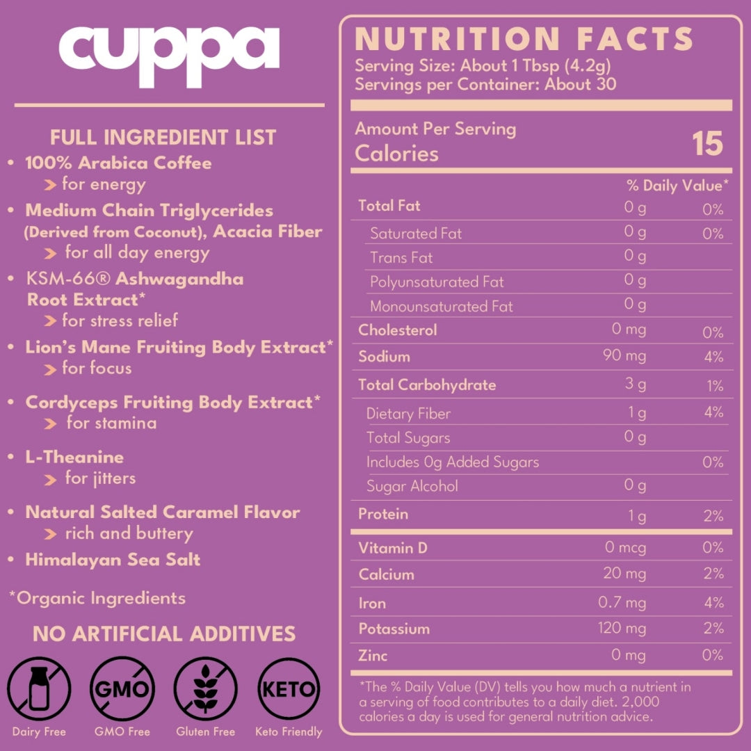 Cuppa Medium Roast Mushroom Coffee 30 Servings