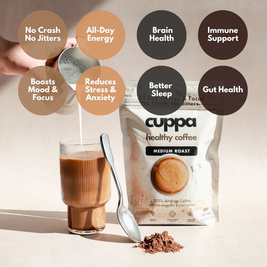 Cuppa Medium Roast Mushroom Coffee 30 Servings